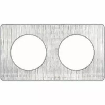 Odace touch, plaque aluminium bross� croco avec liser� alu 2 postes entraxe 71mm