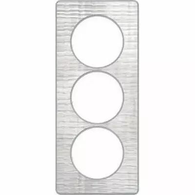 Odace touch, plaque aluminium bross� croco avec liser� alu 3 postes entraxe 57mm
