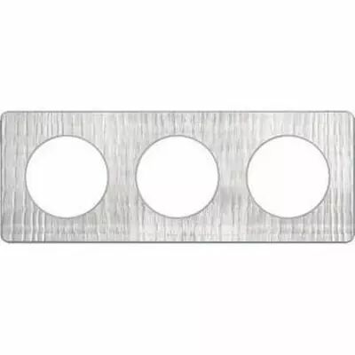 Odace touch, plaque aluminium bross� croco avec liser� alu 3 postes entraxe 71mm