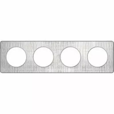 Odace touch, plaque aluminium bross� croco avec liser� alu 4 postes entraxe 71mm