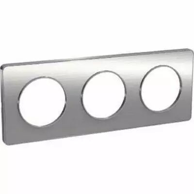 Odace touch, plaque aluminium bross� liser� alu 3 post. horiz./vert. 71 mm