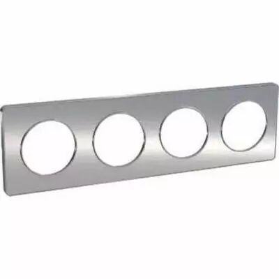 Odace touch, plaque aluminium bross� liser� alu 4 post. horiz./vert. 71 mm