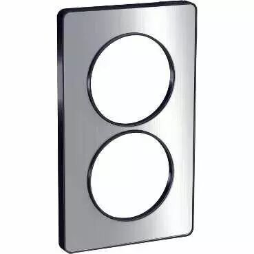 Odace Touch, plaque Aluminium bross� liser� Anth. 2 postes Verti. entraxe 57mm (S540814J)