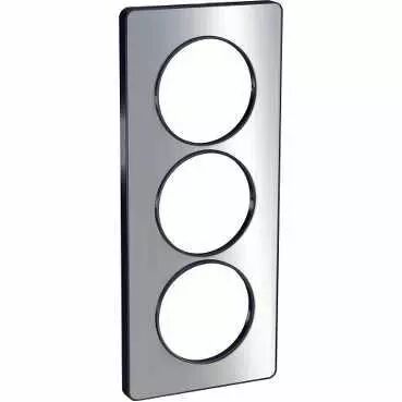 Odace Touch, plaque Aluminium bross� liser� Anth. 3 postes Verti. entraxe 57mm (S540816J)