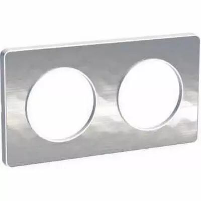 Odace touch, plaque aluminium martel� liser� blanc 2 postes horiz./vert. 71 mm