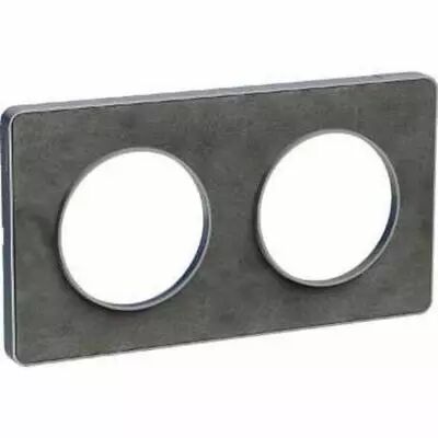 Odace touch, plaque ardoise avec liser� alu 2 postes horiz./vert. entraxe 71 mm