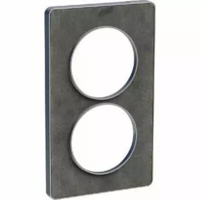 Odace touch, plaque ardoise avec liser� alu 2 postes verticaux entraxe 57 mm