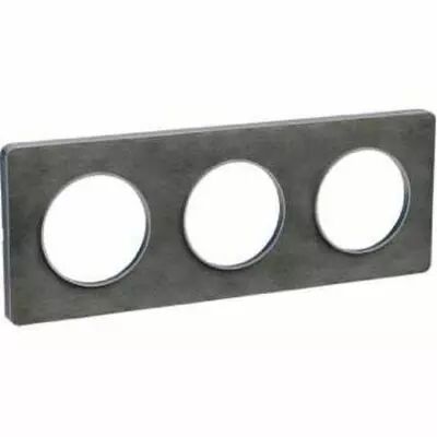Odace touch, plaque ardoise avec liser� alu 3 postes horiz./vert. entraxe 71 mm