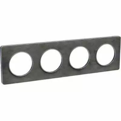 Odace touch, plaque ardoise avec liser� alu 4 postes horiz./vert. entraxe 71 mm