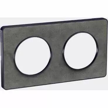 Odace Touch, plaque Ardoise avec liser� Anth. 2 postes horiz/vert. entraxe 71mm (S540804V)