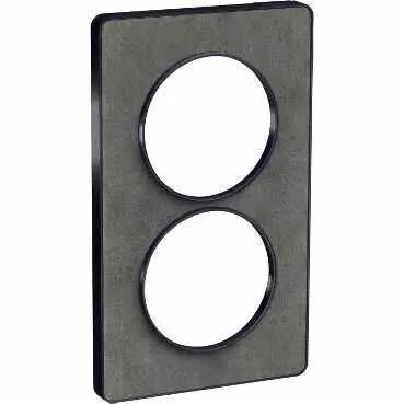 Odace Touch, plaque Ardoise avec liser� Anth. 2 postes verticaux entraxe 57mm (S540814V)