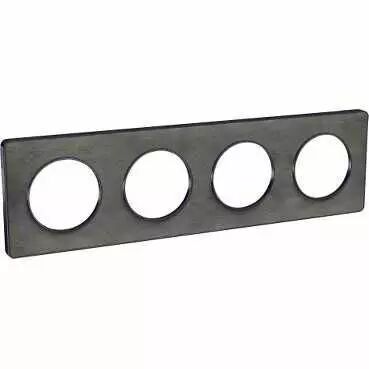 Odace Touch, plaque Ardoise avec liser� Anth. 4 postes horiz/vert. entraxe 71mm (S540808V)