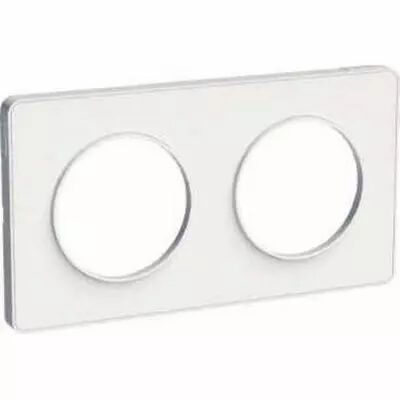 Odace touch, plaque blanc 2 postes horiz. ou vert. entraxe 71 mm