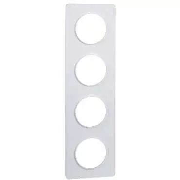Odace touch, plaque blanc 4 postes horiz. ou vert. entraxe 71 mm (S520808)