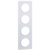 Odace touch, plaque blanc 4 postes horiz. ou vert. entraxe 71 mm (S520808)