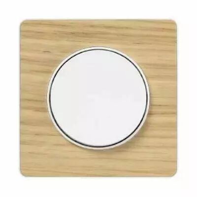 Odace touch, plaque bois naturel avec liser� blanc 1 poste