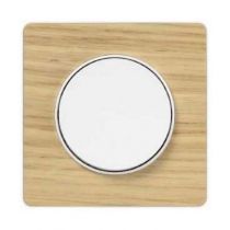 Odace touch, plaque bois naturel avec liseré blanc 1 poste