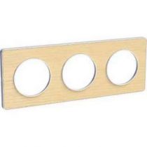 Odace touch, plaque bois nordique liseré blanc 3 postes horiz./vert. 71 mm