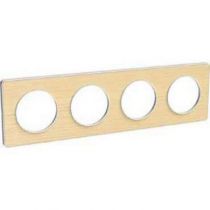 Odace touch, plaque bois nordique liseré blanc 4 postes horiz./vert. 71 mm