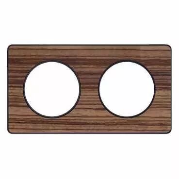 Odace Touch, plaque Bois Zeb. avec liser� Anth. 2 postes horiz/vert entraxe 71mm (S540804P4)