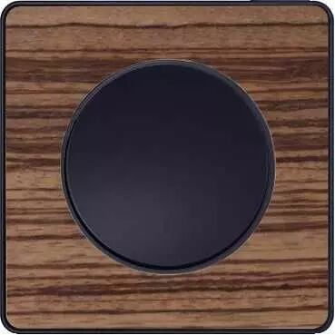 Odace Touch, plaque Bois Zebrano avec liser� Anthracite 1 poste (S540802P4)