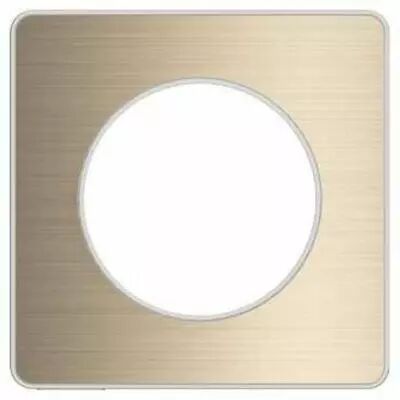 Odace touch, plaque bronze bross� avec liser� blanc 1 poste