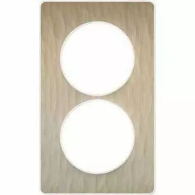 Odace touch, plaque bronze goug� avec liser� blanc  2 postes verticaux 57 mm