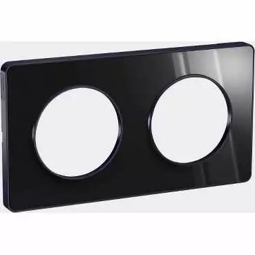 Odace Touch, plaque Miroir brillant fum� avec liser� Anth. 2postes entraxe 71mm (S540804K1)