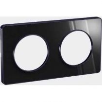 Odace Touch, plaque Miroir brillant fumé avec liseré Anth. 2postes entraxe 71mm (S540804K1)