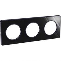 Odace Touch, plaque Miroir brillant fumé avec liseré Anth. 3postes entraxe 71mm (S540806K1)