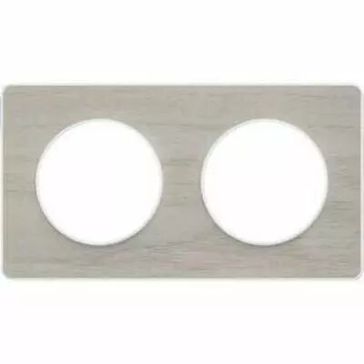 Odace touch, plaque noyer avec liser� blanc  2 postes horiz./vert. 71 mm