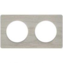 Odace touch, plaque noyer avec liseré blanc  2 postes horiz./vert. 71 mm
