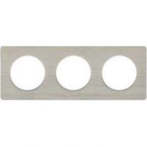 Odace touch, plaque noyer avec liseré blanc  3 postes horiz./vert. 71 mm