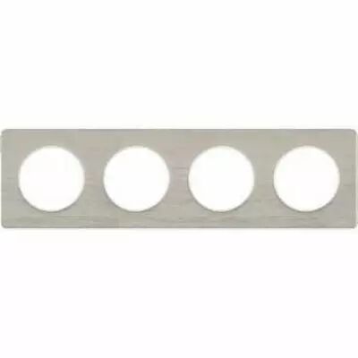 Odace touch, plaque noyer avec liser� blanc  4 postes horiz./vert. 71 mm