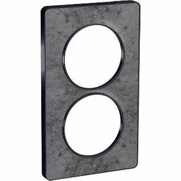 Odace Touch, plaque Pierre Galet avec liser� Anth. 2 postes Verti. entraxe 57mm (S540814U)