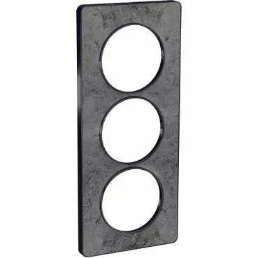 Odace Touch, plaque Pierre Galet avec liser� Anth. 3 postes Verti. entraxe 57mm (S540816U)