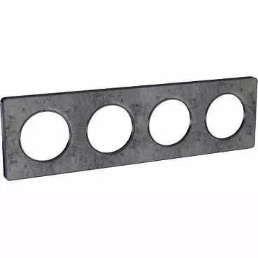 Odace Touch, plaque Pierre Galet liser� Anthracite 4 postes horiz./vert. 71mm (S540808U)