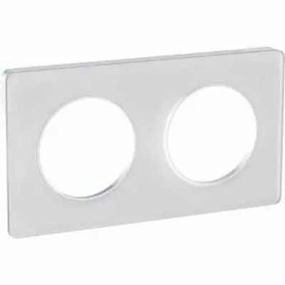 Odace touch, plaque translucide blanc 2 postes horiz./vert. entraxe 71 mm