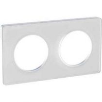 Odace touch, plaque translucide blanc 2 postes horiz./vert. entraxe 71 mm