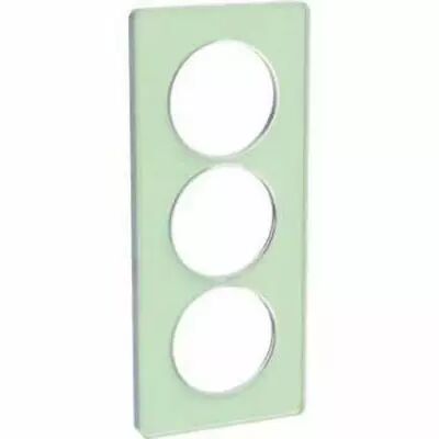 Odace touch, plaque translucide verre 3 postes verticaux entraxe 57 mm