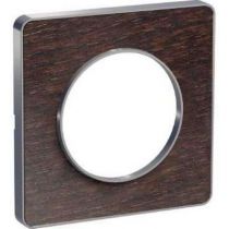 Odace touch, plaque wenge avec liseré alu 1 poste