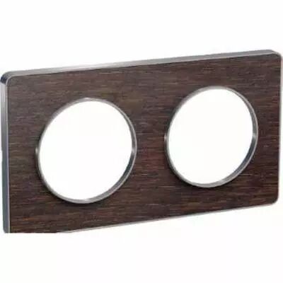 Odace touch, plaque wenge avec liser� alu 2 postes horiz. ou vert. entraxe 71 mm