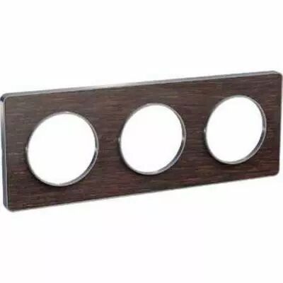 Odace touch, plaque wenge avec liser� alu 3 postes horiz. ou vert. entraxe 71 mm