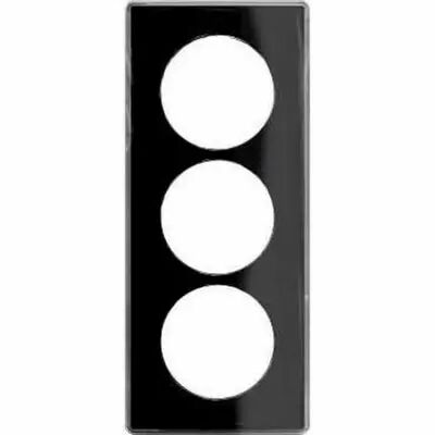Odace you noir, plaque de finition support alu 3 postes entraxe 57 mm