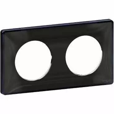 Schneider Odace - plaque de finition 3 postes - couleur Noir onyx - Réf