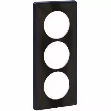 Odace You Noir, plaque de finition support Anthracite 3 postes entraxe 57mm (S540916Z)