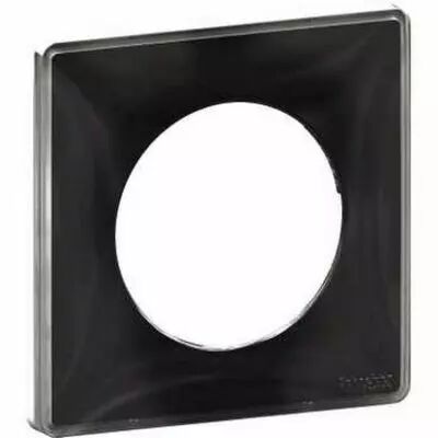 Odace you noir, plaque de finition support blanc 1 poste