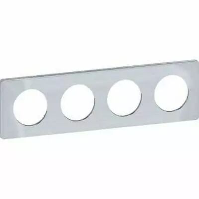 Odace you vert d\'eau, plaque de finition support alu 4 postes entraxe 71 mm
