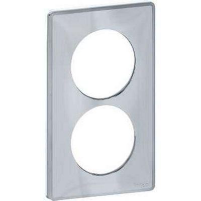 Odace you vert d\'eau, plaque de finition support blanc 2 postes entraxe 57 mm