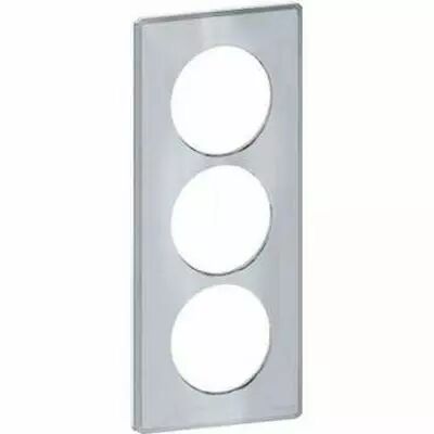 Odace you vert d\'eau, plaque de finition support blanc 3 postes entraxe 57 mm